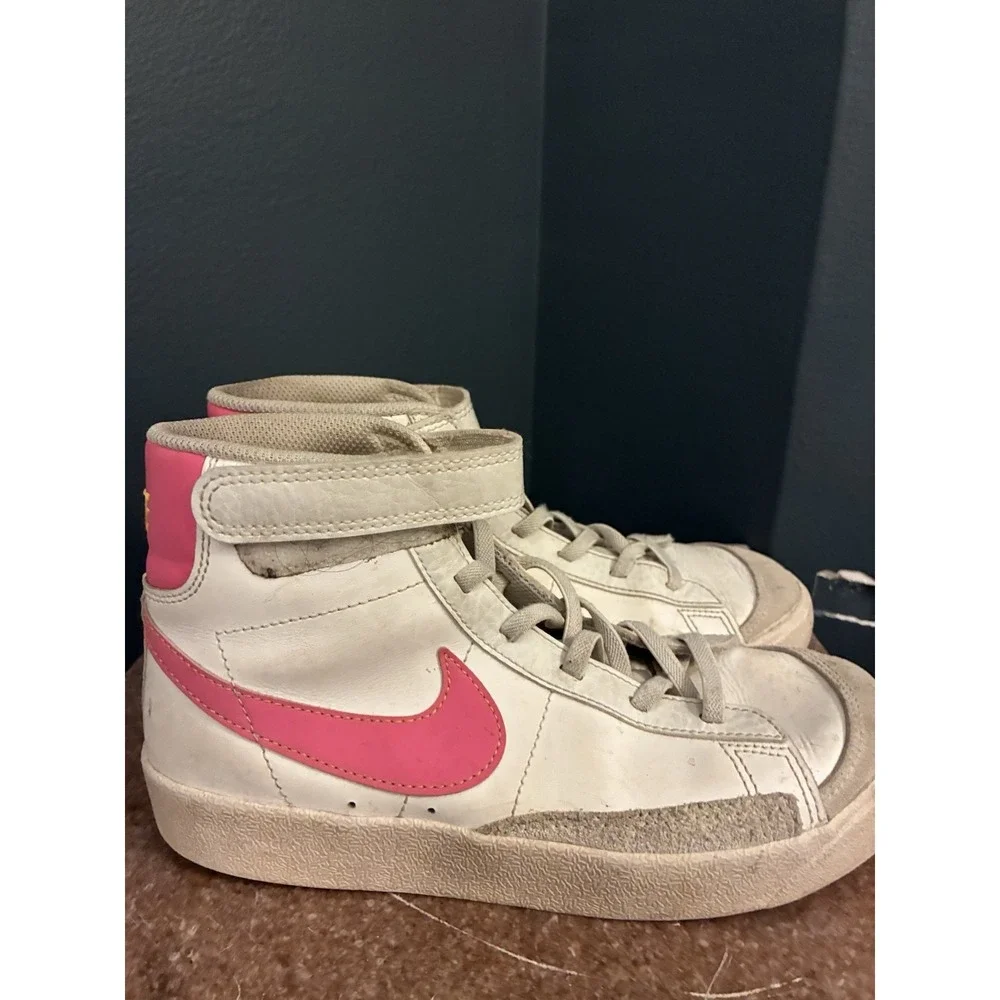 Nike Blazer Mid '77 White Pinksicle High Top Sneakers Kids Size 2Y